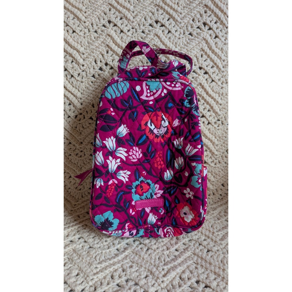 Vera Bradley Quilted Magenta Floral Insulated Lunch Bag Cooler Pink Purple